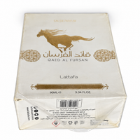 Open Box – Lattafa Qaed Al Fursan Unlimited 90ml — condition photo 2 of 2: Outer plastic wrap is loose and the top and bottom packaging condition is visible in the photos.