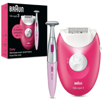 Braun SE3-202 Silk-épil 3 Epilator, Easy Removes Even Short Hairs From The Root - Pink