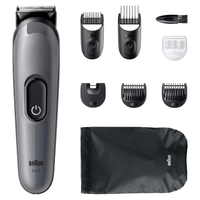 Braun AIO3540 All in One Series 3 8-in-1 Grooming Kit, Ultra Sharp Blade, 14 Lengths Settings - Silver