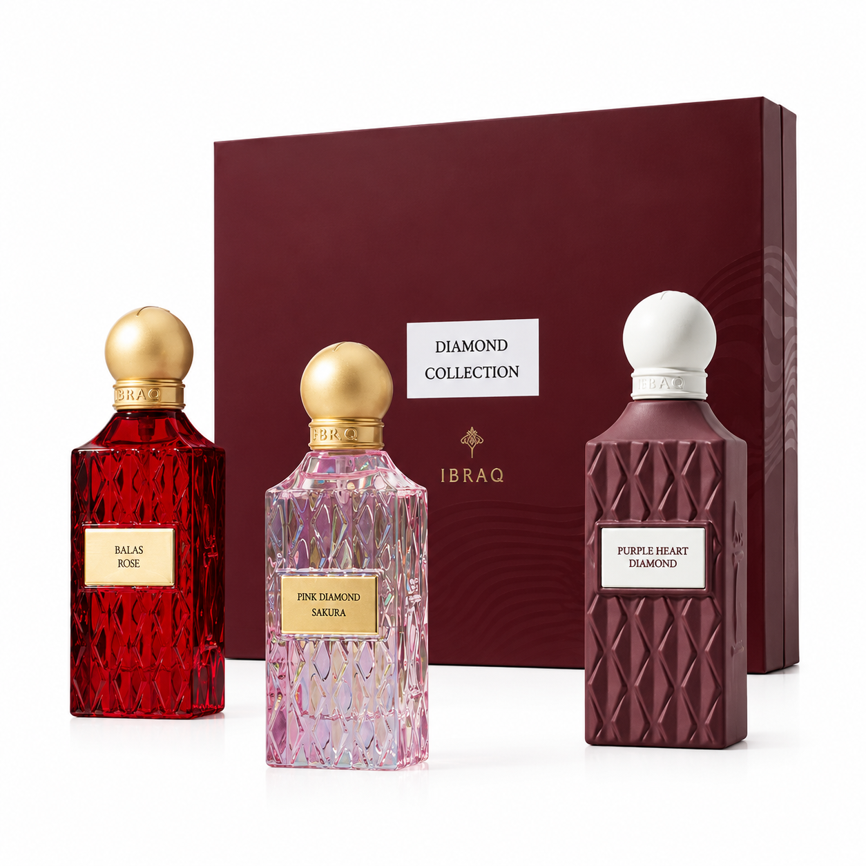 IBRAQ Maroon Diamond Collection Set (3 × 75 ml)
