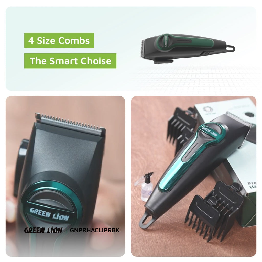 Green Lion Professional Hair Clipper Type-C Charging LED Indicator - Green