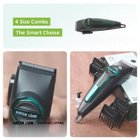 Green Lion Professional Hair Clipper Type-C Charging LED Indicator - Green