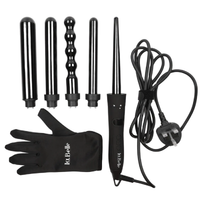 Labelle LB002 Curly Pro Brush 5 Heads For Various Curly Hairstyles - Black
