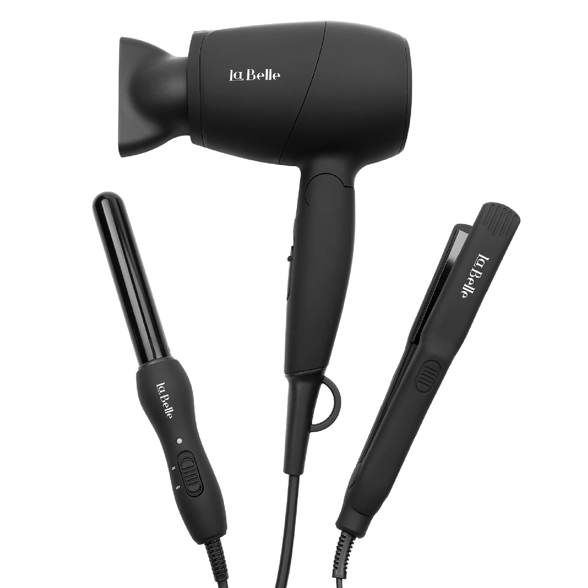 Labelle LB006 Mini Collection Brush 3 Essential Devices in one Stylish and Portable Kit - Black
