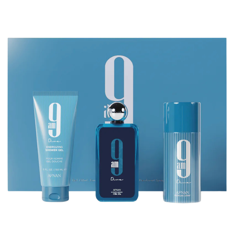 Afnan 9 AM Dive Gift Set (100 ml EDP + body care)