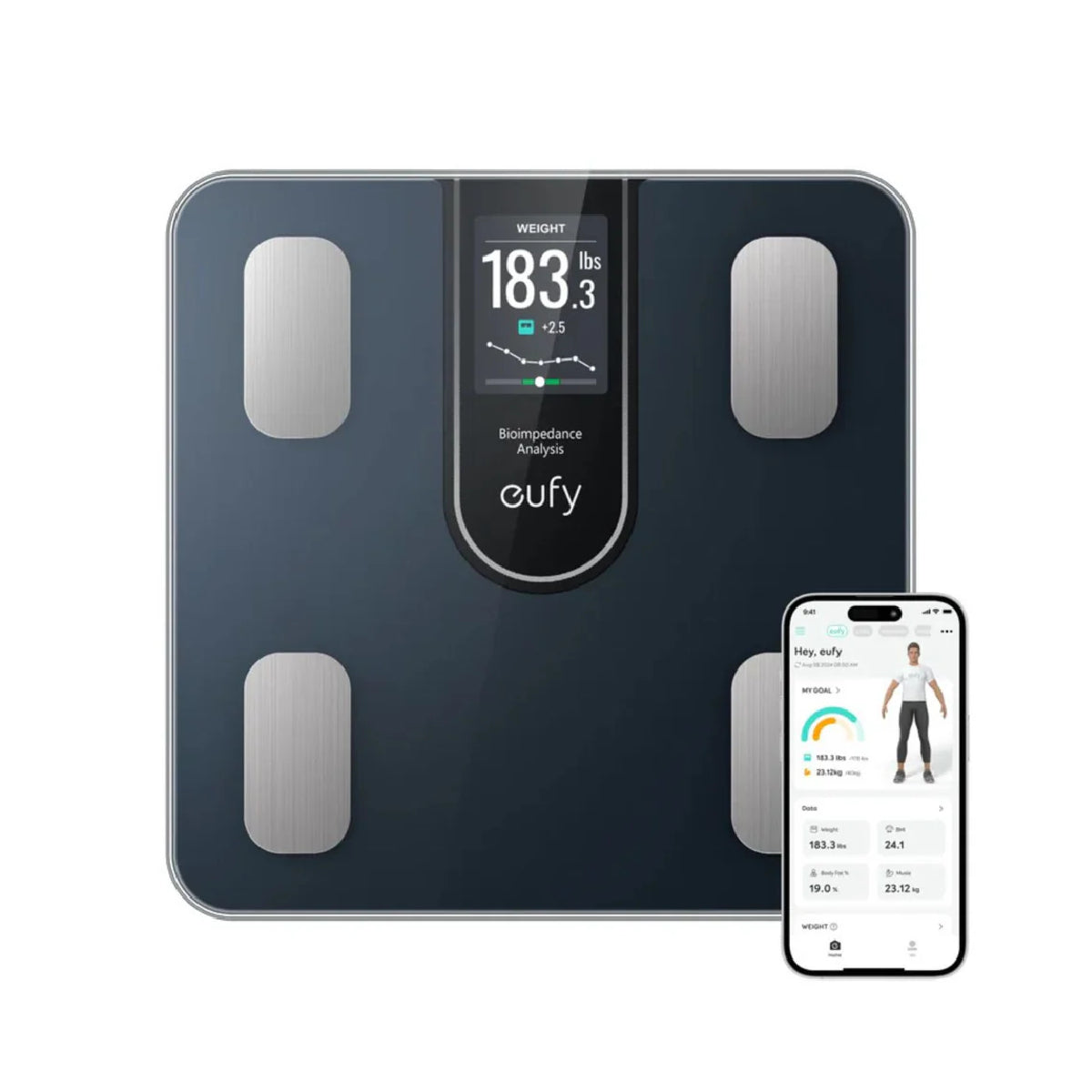 Eufy Wireless Smart Scale C20 All-in-One Display , T9130011 - Black