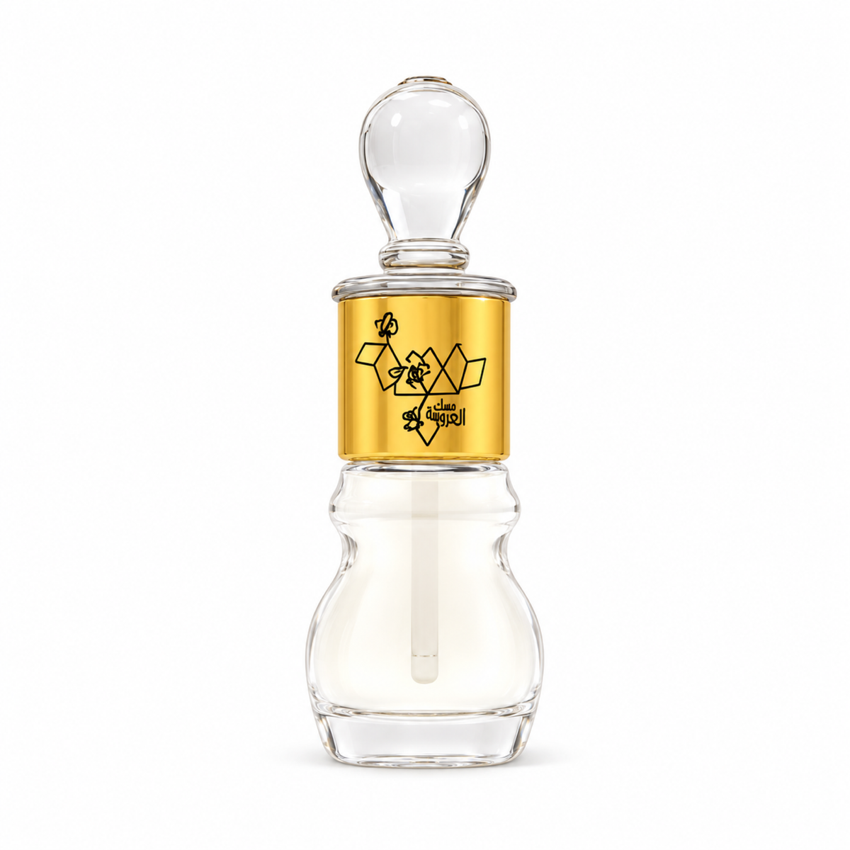 Ajmal Misk Alarosah miniature perfume oil bottle, front view