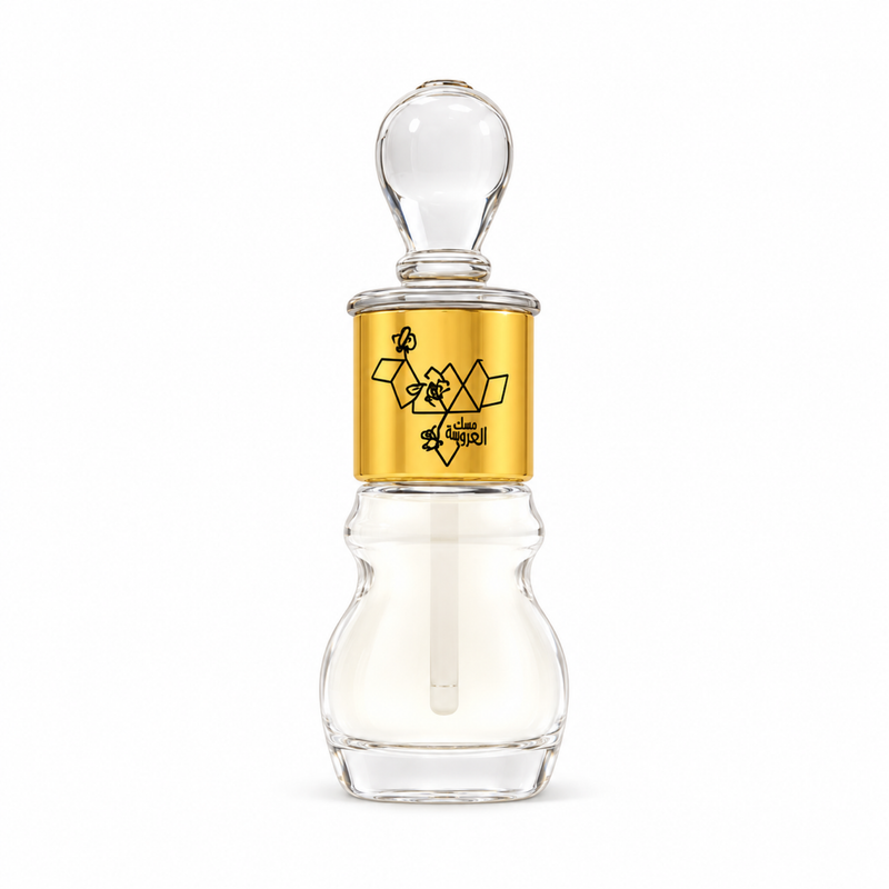 Ajmal Misk Alarosah miniature perfume oil bottle, front view