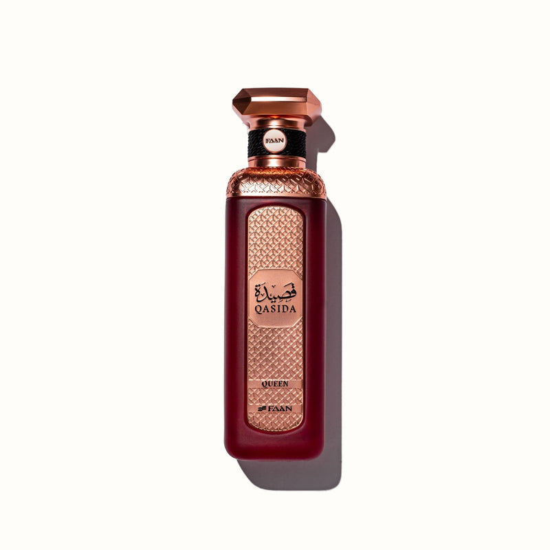 Faan Qasida Queen 200ml perfume bottle, front view on white background