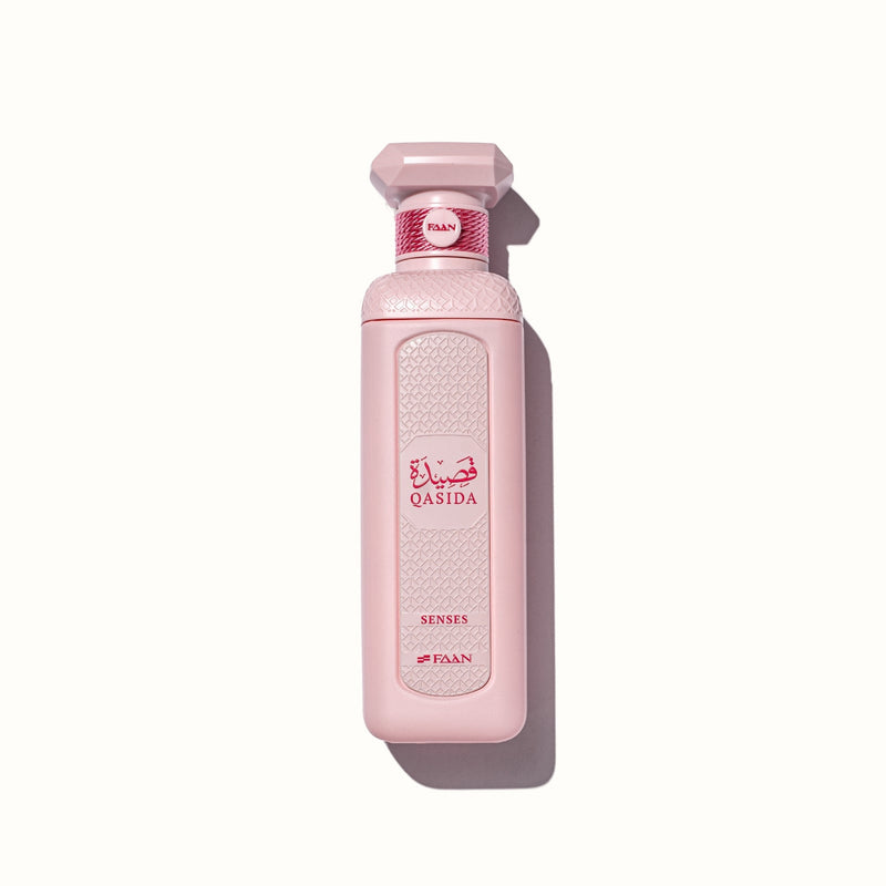 Faan Qasida Senses 200ml perfume bottle, front view on white background