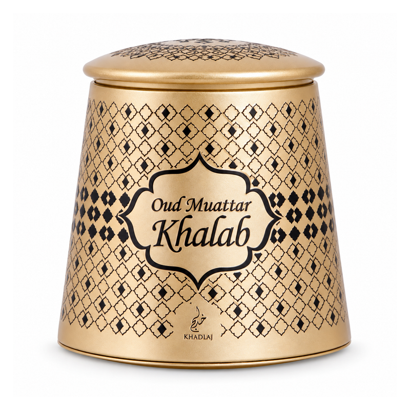 Khadlaj Oud Muattar Khalab 100g — front-facing product on white background