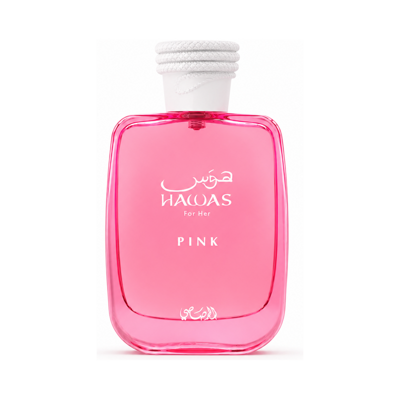 Rasasi Hawas pink 100ml — front-facing product on white background