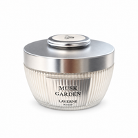 Laverne Musk Garden perfumed body powder 65g — front-facing jar on white background