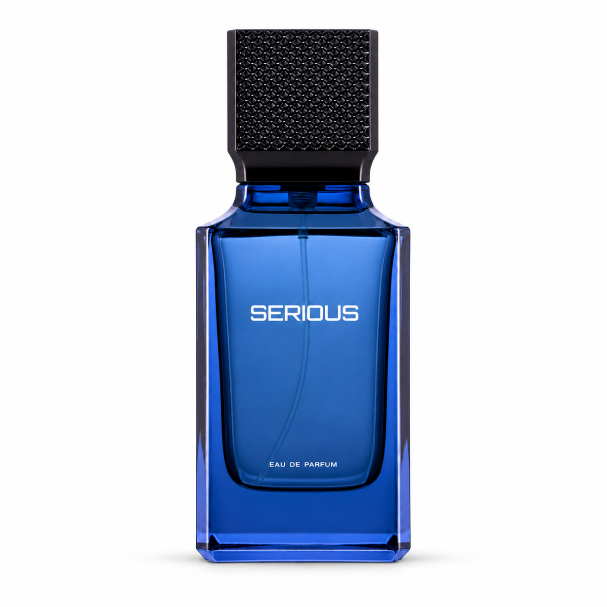 Al Majed Oud Serious 100ml blue bottle, front view on a white background