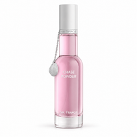 Sir Francis Chase Powder 75ml pink glass perfume bottle with silver cap and seashell charm, front view on white background