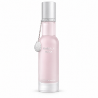 Sir Francis Isabella Musk 75ml pale pink frosted glass perfume bottle with silver cap and seashell charm, front view on white background